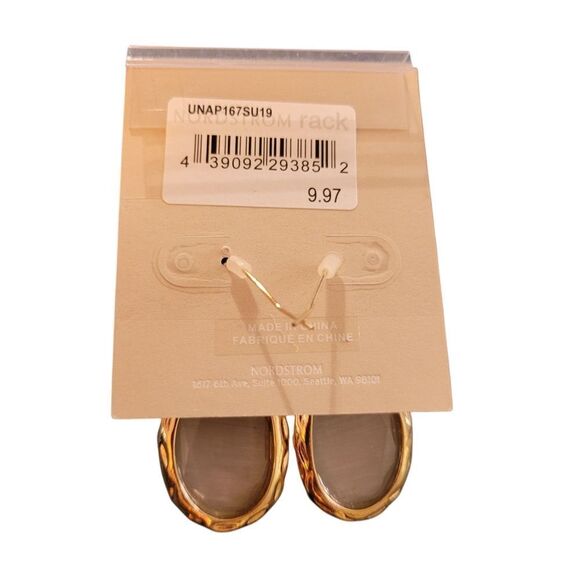 14th & Union Gold and Opal /cream Earrings - Picture 3 of 3